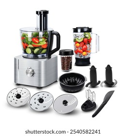 Multipurpose Food Processor, Blender, and  Tool Set. Includes Blender, Measuring Jug, Chopping Bowl, and Container with  Blade. Ideal Electric Kitchen Appliance for food and juice Preparation - Powered by Shutterstock