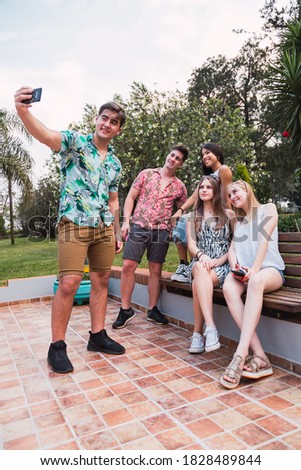 Similar – Group of people in swimsuit having funoutdoors