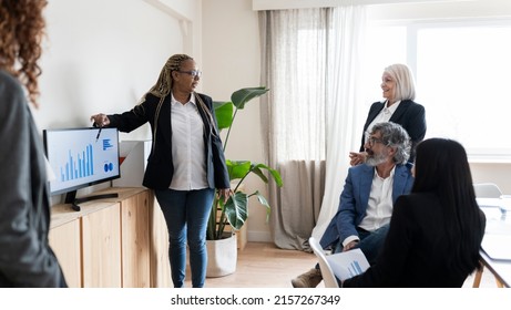 Multiracial Business Group In The Office At A Meeting, Concept Of Multigenerational People Working Together