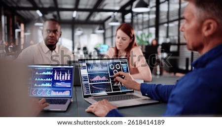 Multiracial Data Analyst Predictive Virtual Meeting With Diverse Team