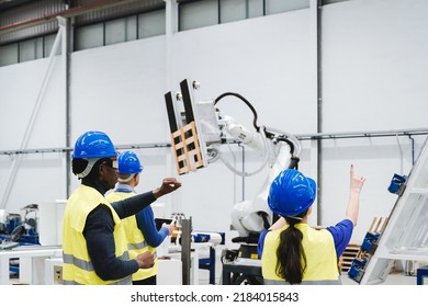 Multiracial engineers using augmented virtual reality futuristic glasses at automation robotics factory - Industrial technology concept - Powered by Shutterstock - Get 15% off with code: PIKWIZARD15