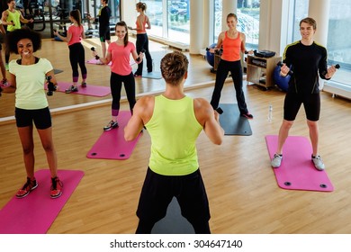 Multiracial Group During Aerobics Class