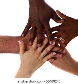 Multiracial Hands Together