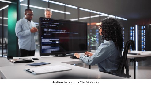 Multiracial Programming Team Working Together To Develop Innovative Software Solutions.