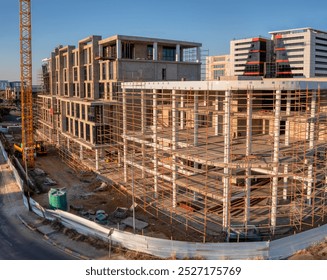 multistory building in construction, developments in CBD Gaborone Botswana