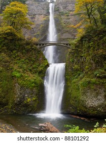 Multnomah Falls At Columbia River Gorge Oregon In Fall