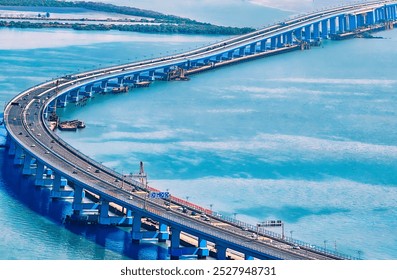 Mumbai Atal Setu Bridge: Aerial View Close up - Powered by Shutterstock