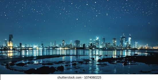 город мумбай ночью