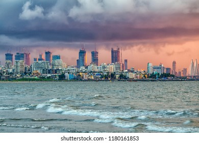 Mumbai City On A Monsoon Evening During Setting Sun