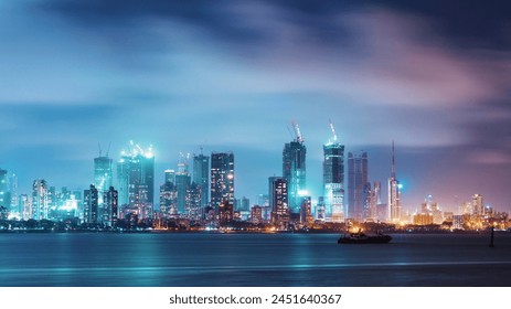 Mumbai City skyline during night - Powered by Shutterstock