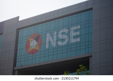 Mumbai, India - 13 February 2022, Picture Of NSE Logo On National Stock Exchange Building Which Is A Leading Stock Exchange Of India. Bombay Stock Exchange, Share Market, Bull ,bear, Ipo Concept.