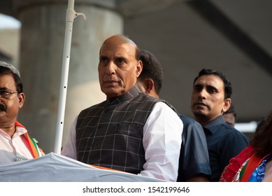 Mumbai / India 14 October 2019 Rajnath Singh Is An Indian Politician Serving As The Defence Minister Of India During Roadshow In Mumbai Maharashtra India