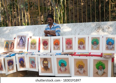 MUMBAI, INDIA, 5 FEBRUARY 2020 : Unidentified artist display their art work at the Kala Ghoda Arts Festival Mumbai, Kala Ghoda Arts Festival is the most popular art and cultural festival in Mumbai