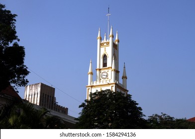 MUMBAI, INDIA - December 07, 2019. St.Thomas Cathedral, Is The Cathedral Church Of The Diocese Of Mumbai Of The Church Of North India.The Foundation Stone Of The Church Was First Laid In 1676