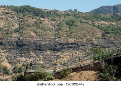 MUMBAI - INDIA - January 23, 2020: Tourist At Malshej Ghat Hills Near Pune.