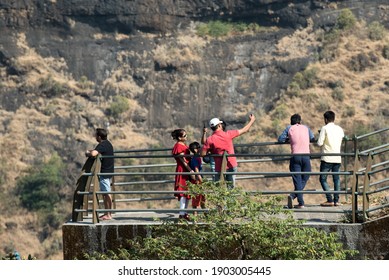 MUMBAI - INDIA - January 23, 2020: Tourist At Malshej Ghat Hills Near Pune.