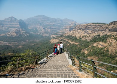 MUMBAI - INDIA - January 23, 2020: Tourist At Malshej Ghat Hills Near Pune.