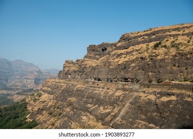 MUMBAI - INDIA - January 23, 2020: General View Of The Malshej Ghat Hills Near Pune.