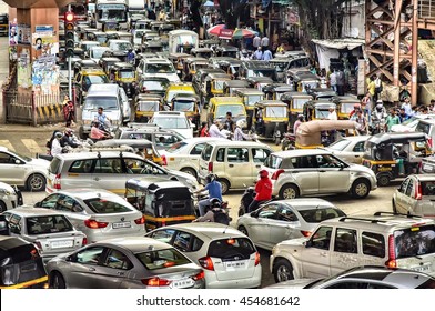 MUMBAI, INDIA - JULY 2016: Traffic in India's largest city