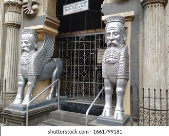 Mumbai, Maharastra/India- February 29 2020: Vintage Fire Temple Of Parsis. A Satanic Temple Of Historical Times. 