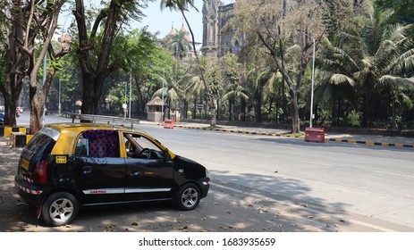 Mumbai, Maharastra/India- March 26 2020: Completely Empty Streets In The City Due To Lockdown.