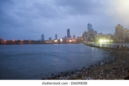 Mumbai Skyline At Night, India