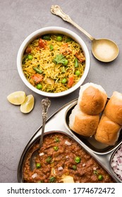 Mumbai Style Pav Bhaji with Tawa Pulav, it's a popular roadside food from India