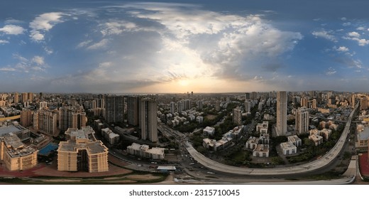 Mumbai Suburban 8K 360 degree, equirectangular projection, environment map. HDRI spherical panorama.	