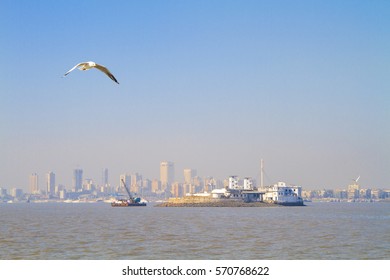 Mumbai. View From Elephanta Island Ferry.