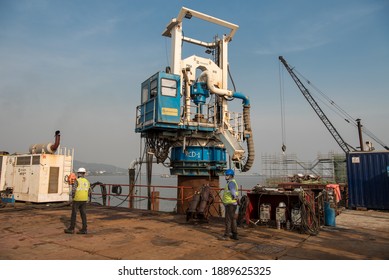 MUMBAI-INDIA - December 4, 2020: A View Of Under-construction Of Mumbai Trans Harbour Link Also Known As The Sewri Nhava Sheva Trans Harbour Link.