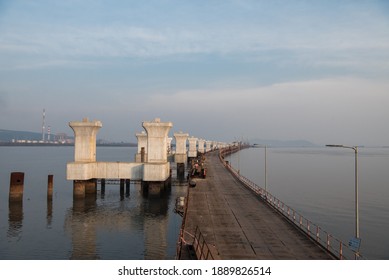 MUMBAI-INDIA - December 4, 2020: A View Of Under-construction Of Mumbai Trans Harbour Link Also Known As The Sewri Nhava Sheva Trans Harbour Link.