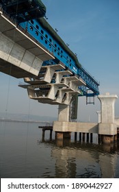 MUMBAI-INDIA - December 4, 2020: A View Of Under-construction Of Mumbai Trans Harbour Link Also Known As The Sewri Nhava Sheva Trans Harbour Link.