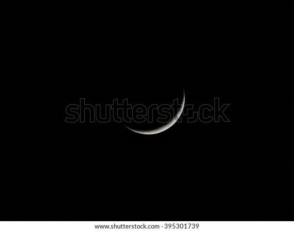 MUMBAI,INDIA,CIRCA 2016:The eye catching Crescent\
moon mesmerizing all who look up to\
it.