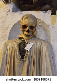 Mummy In The Catacombs Of The Capuchin Monastery In Palermo, Sicily. 