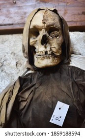 Mummy In The Catacombs Of The Capuchin Monastery In Palermo, Sicily. 