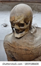 Mummy In The Catacombs Of The Capuchin Monastery In Palermo, Sicily. 