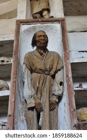 Mummy In The Catacombs Of The Capuchin Monastery In Palermo, Sicily. 