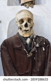 Mummy In The Catacombs Of The Capuchin Monastery In Palermo, Sicily. 