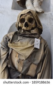 Mummy In The Catacombs Of The Capuchin Monastery In Palermo, Sicily. 