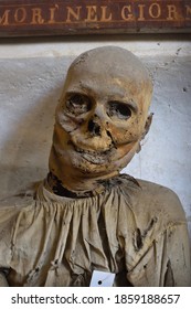 Mummy In The Catacombs Of The Capuchin Monastery In Palermo, Sicily. 