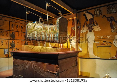 mummy coffin / sarcophagus in burial chamber ストックフォト © 