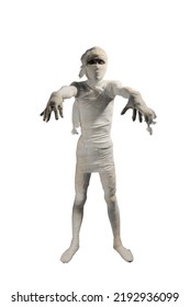 Mummy Standing With Claw Hands Isolated Over White Background