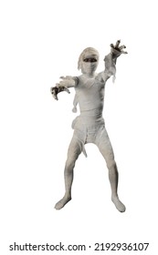 Mummy Standing With Claw Hands Isolated Over White Background