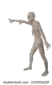 Mummy Standing With Claw Hands Isolated Over White Background