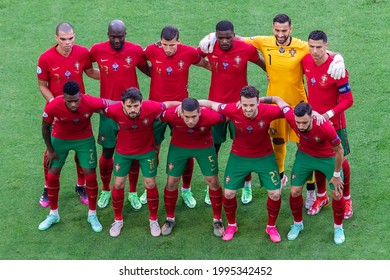 MUNCHEN, GERMANY - 19 JUNE, 2021: UEFA EURO 2020 Group F Match, Portugal - Germany 2:4, O.p: Portugal National Football Team Pose For A Group Photo
