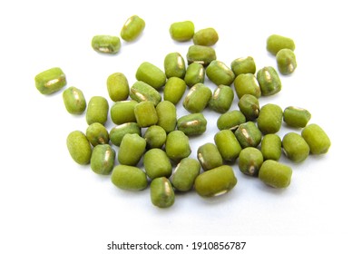 Mung Bean Seeds Isolated On White Background