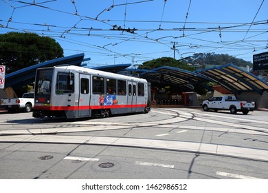 The Muni Metro Is A Light Rail System Serving San Francisco, CA. Taken July 29, 2019 At The West Portal Station. 