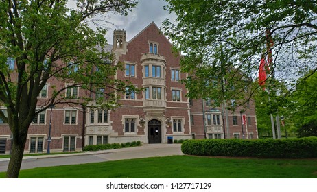 Munice,Indiana / United States 6-17-2019: Ball State University Welcome Center Front Entrance