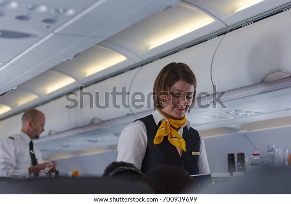 Munich Apr 01 Stewardess Cabin Crew Stock Photo Edit Now 700939699