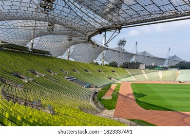 Munich, Bavaria / Germany - 17 September 2020: View Of The 1972 Olympic Games Stadium In Munich